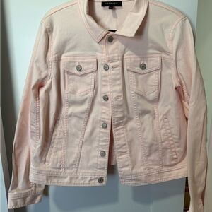 Talbots Pale Pink Denim Jacket with Button Front